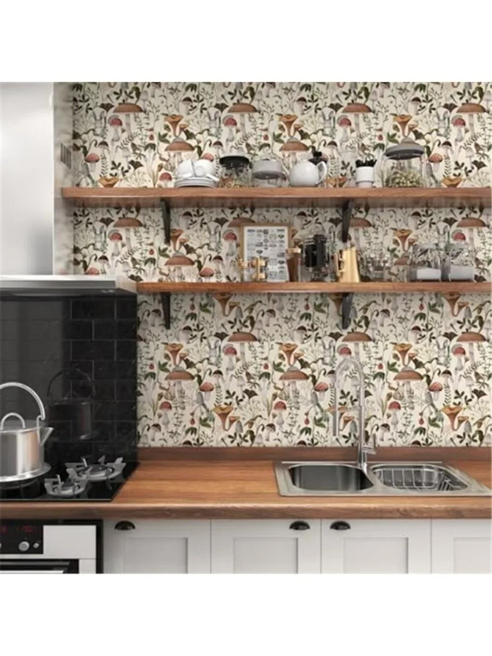 Boho Mushroom Peel And Stick Wallpaper Removable Contact Paper Forest Decor